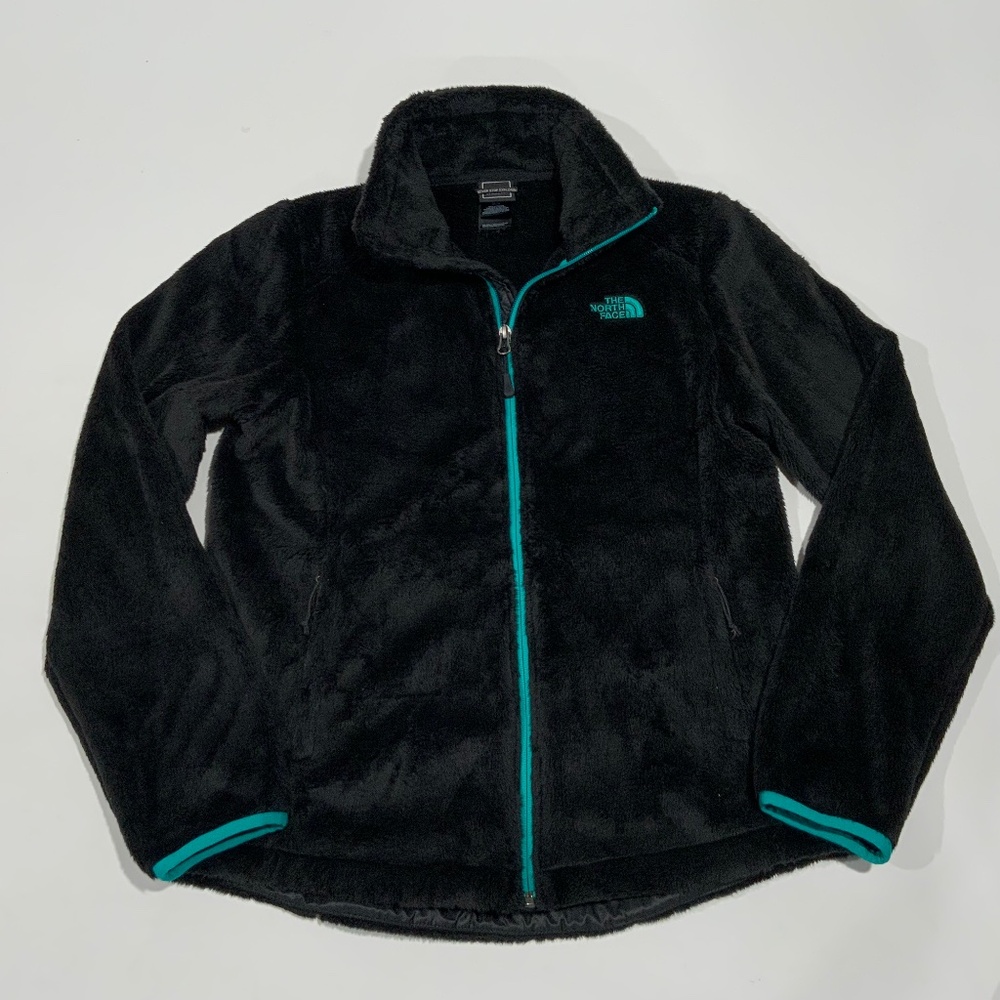 The North Face Osito 2 Black and Teal Fleece Sherpa Zip Up Jacket